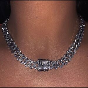 16 inch mini silver Cuban choker